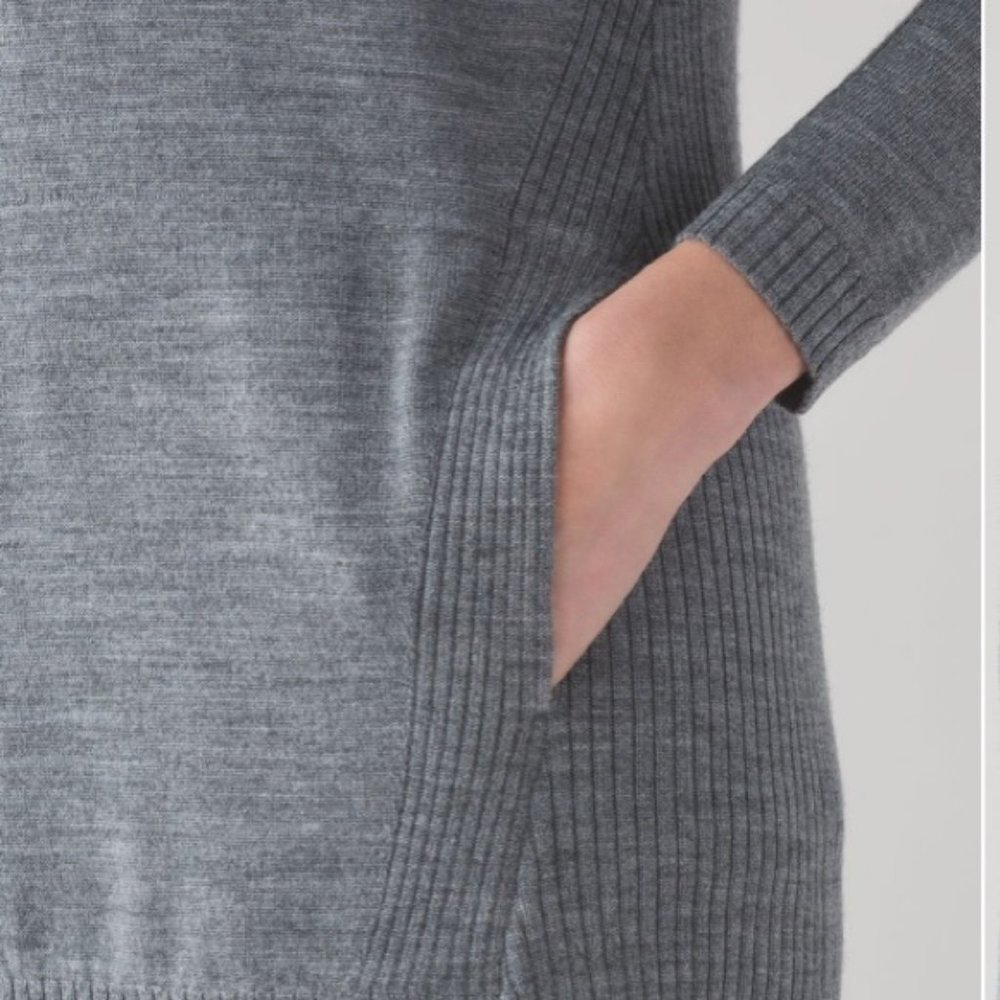 ❗️SOLD❗️Lululemon Sweat And Savasana Light Grey/Brown Sweater Size 6 - Picture 3 of 8
